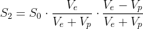S_{2}=S_{0}\cdot \frac{V_{e}}{V_{e} + V_{p}}\cdot \frac{V_{e}-V_{p}}{V_{e} + V_{p}}